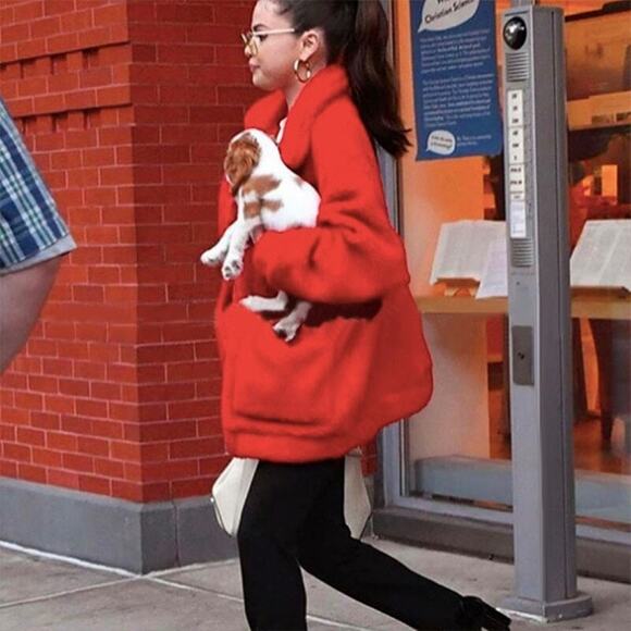 I.AM.GIA Women's Pixie Teddy Coat Medium Oversize Sherpa Jacket Red Fuzzy Fleece - Picture 2 of 10